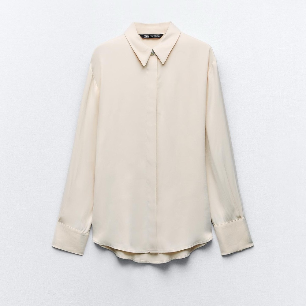 Cream Long Sleeve Blouse